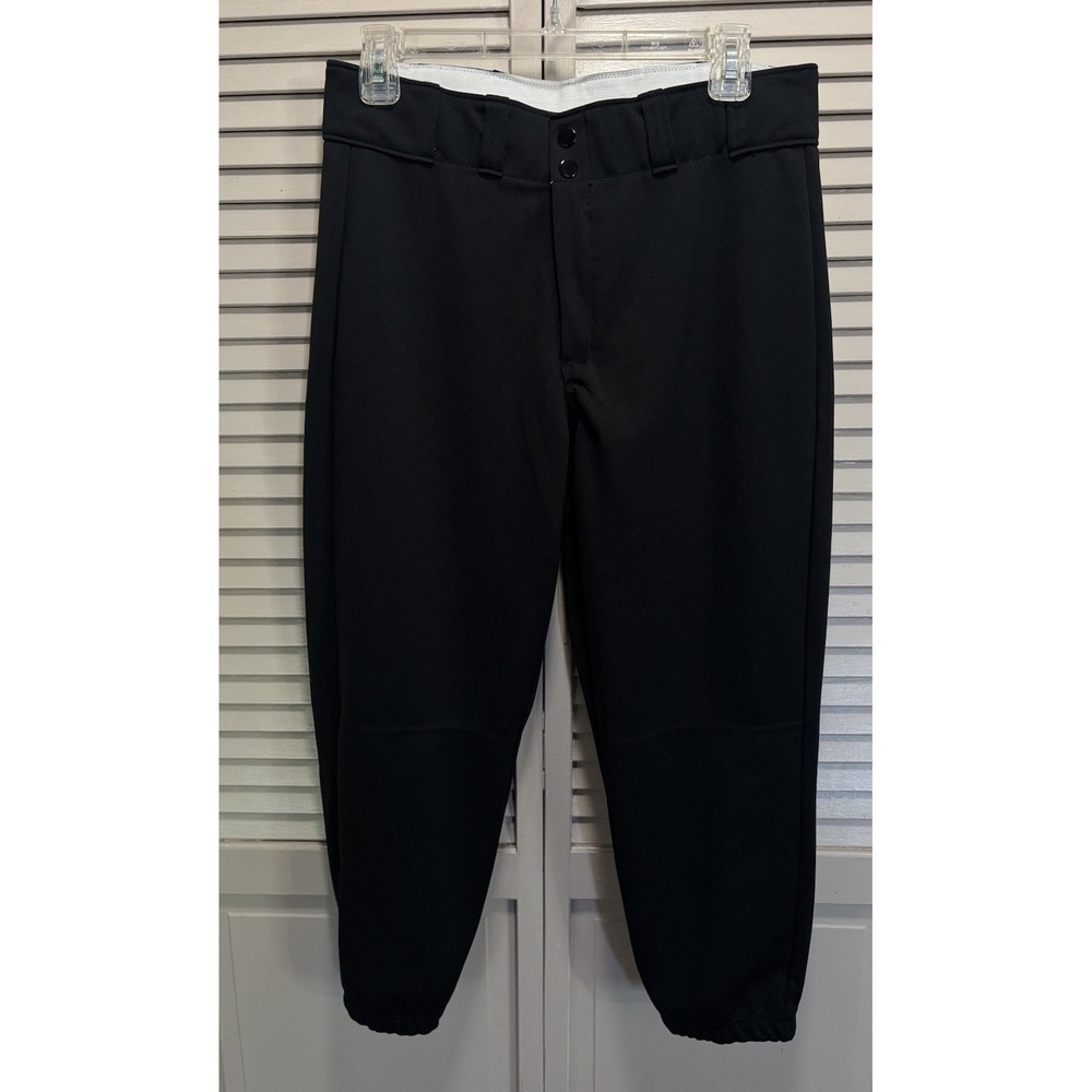 High‎ Five Womens Softball Pants Black Size Large Zip Elastic Band High Rise